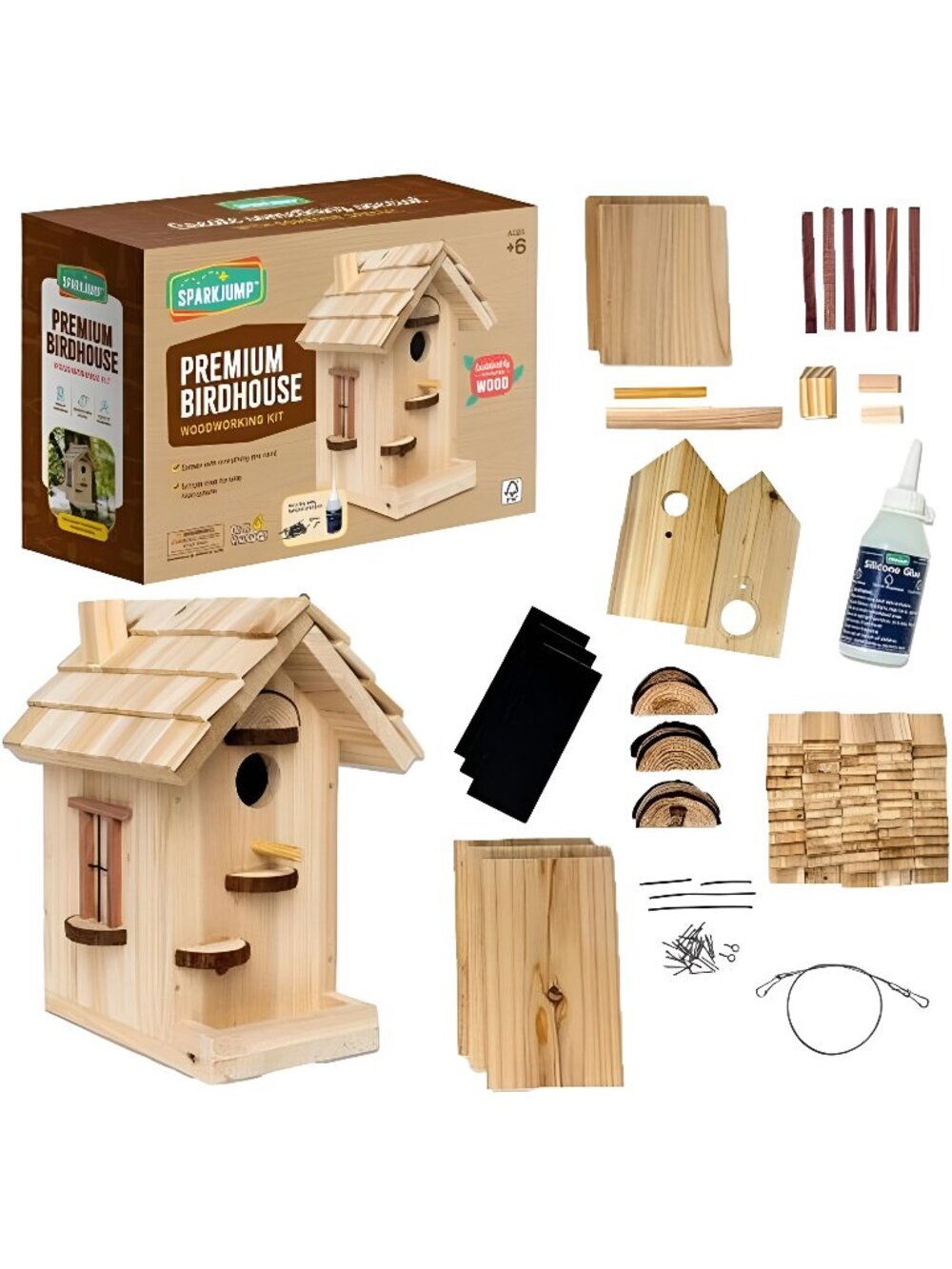 Wooden Bird House Kit - Build it Yourself Birdhouse -